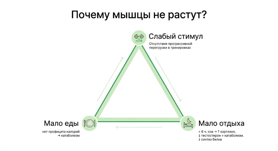 частые ошибки: почему не растёт мышечная масса.