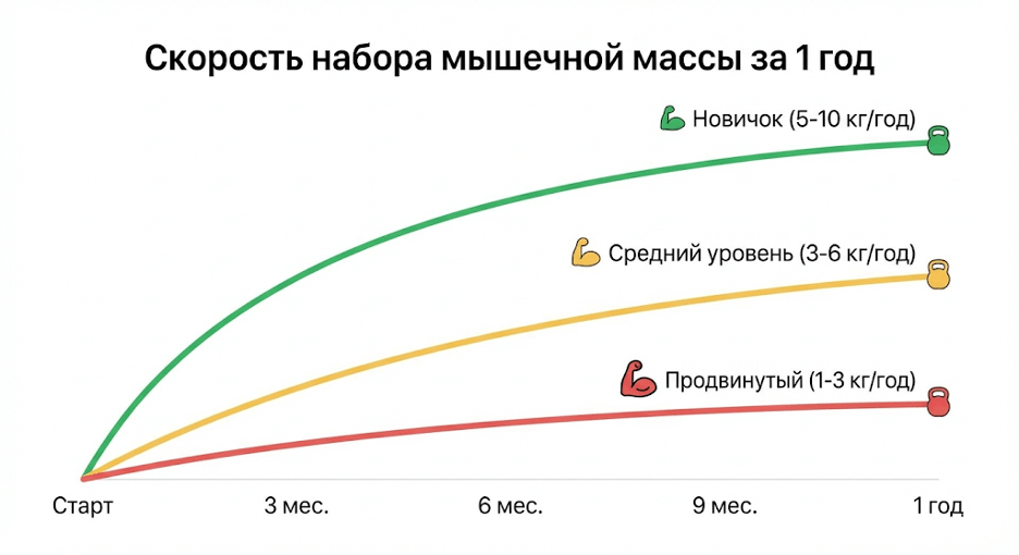 Таймлайн «за месяц/за год» для новичка, среднего, продвинутого