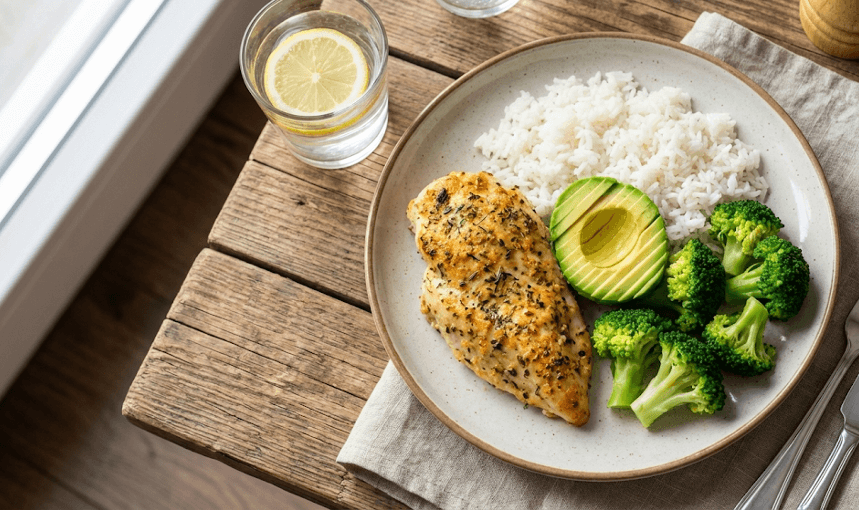 Фото сбалансированного приёма пищи для набора массы