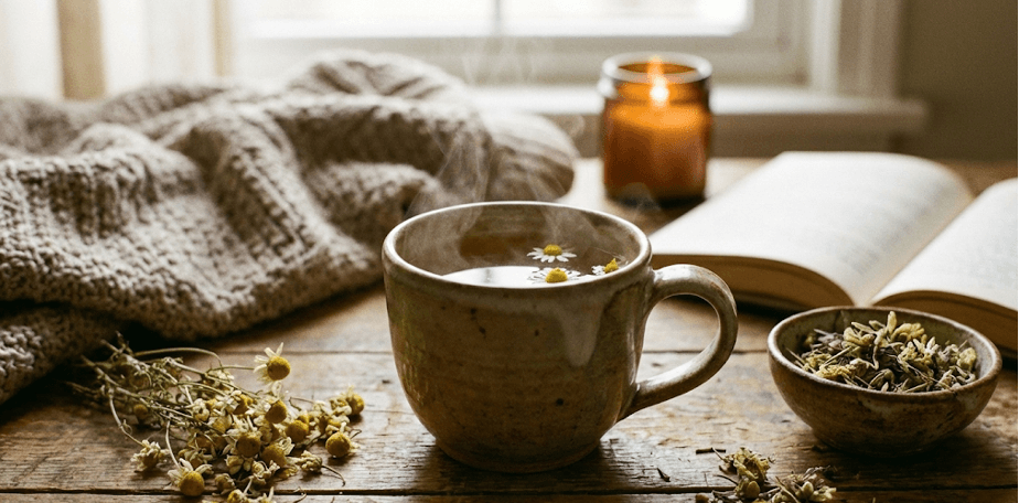Напитки для сна: ромашковый чай, пассифлора, тёплое молоко, какао без сахара