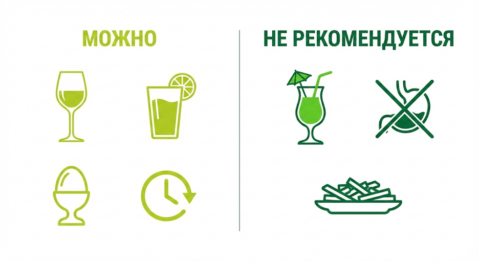 Что делать/Чего избегать» при похудении и алкоголе