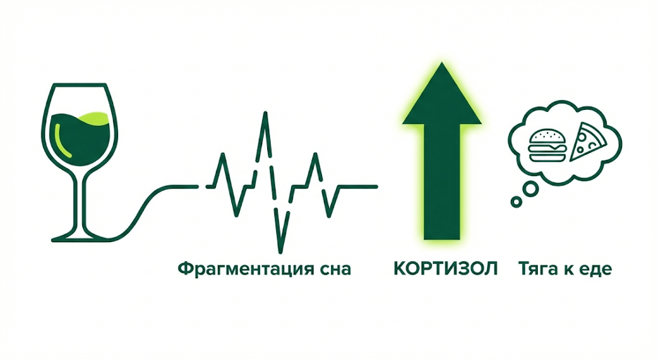 Как вечерний алкоголь ухудшает сон и усиливает аппетит