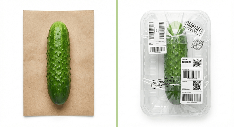 Сравнение путей поставок: локальные и импортные продукты