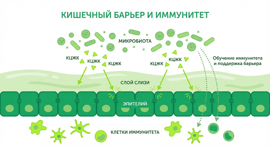 Как микробиота поддерживает барьер и обучает иммунитет.