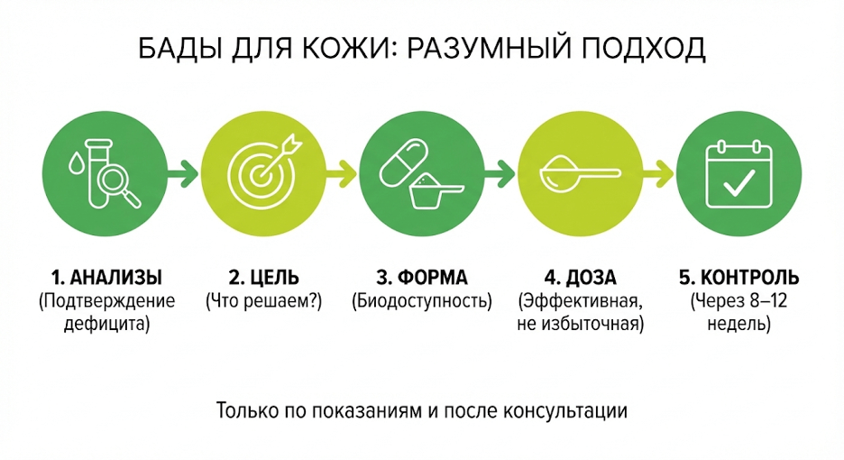 Алгоритм выбора добавок для кожи на основе анализов
