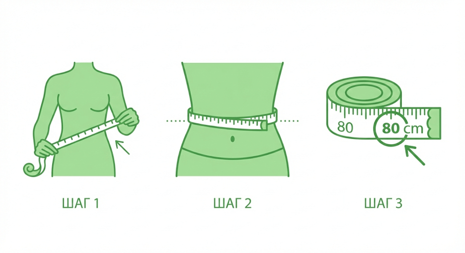 Как измерить окружность талии сантиметровой лентой