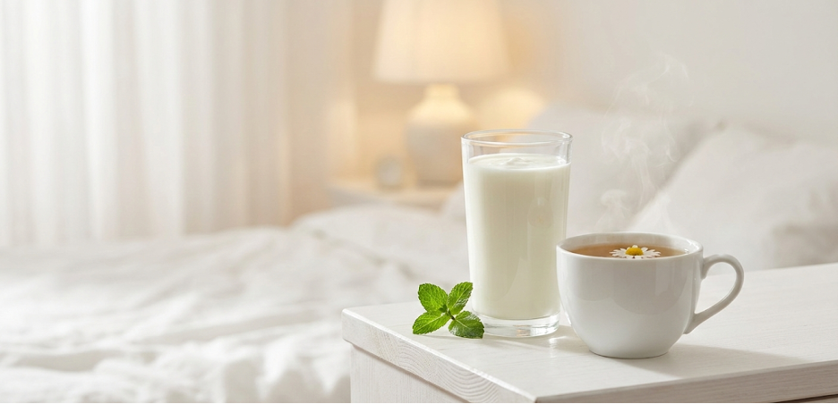 Напитки перед сном: вода, травяной чай, кефир без сахара