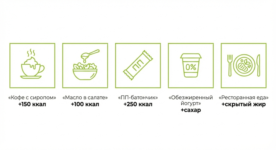 Шпаргалка: Источники скрытых калорий