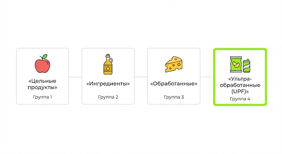 NOVA с примерами и выделением ультра-обработанных продуктов