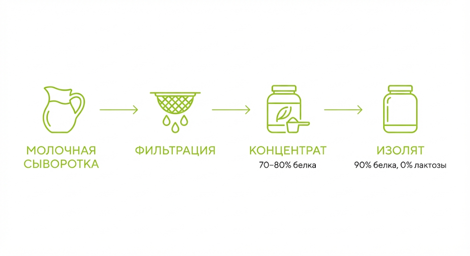 Технологический процесс получения сывороточного протеина и степени очистки