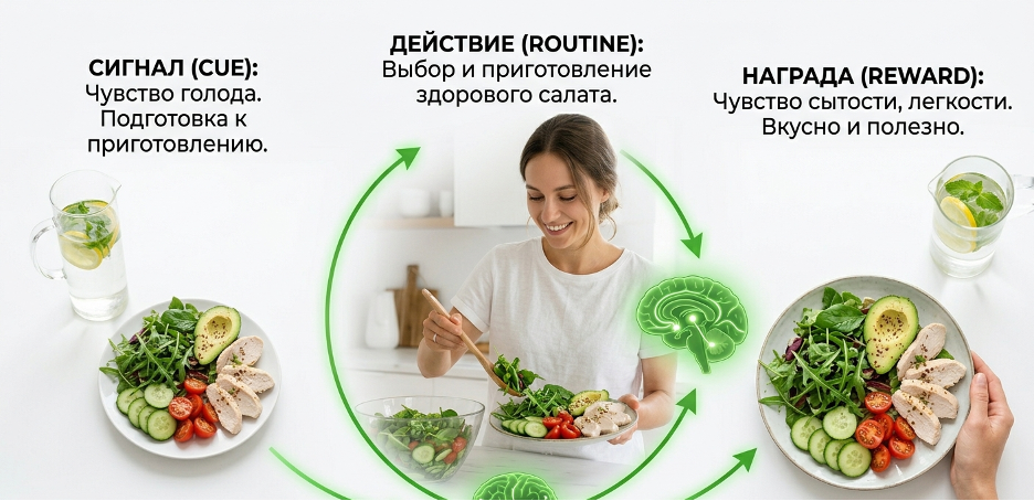 Петля привычки: как работает мозг при выборе еды — сигнал, действие, награда