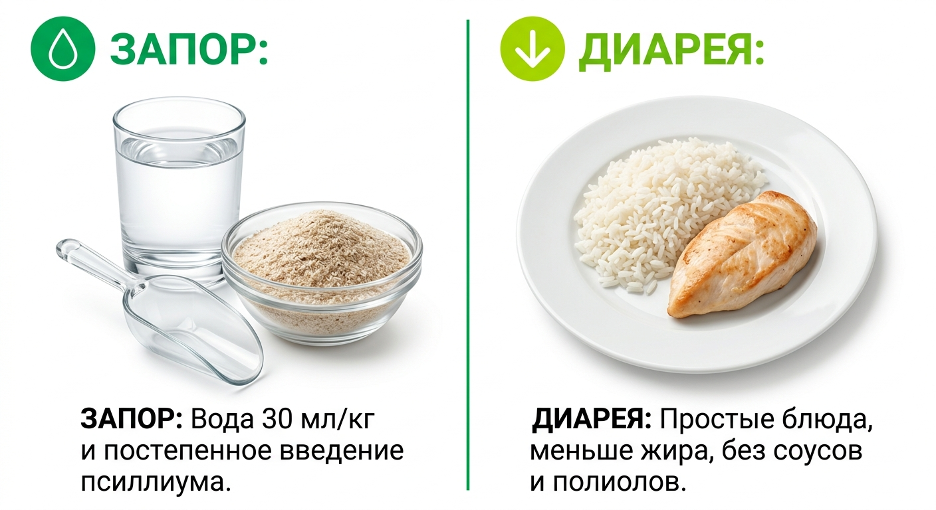 Сравнение диеты при СРК с запором и диареей