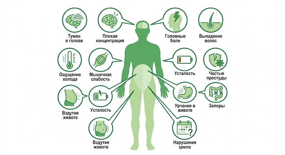 Физические и психологические симптомы при недоедании у взрослого человека