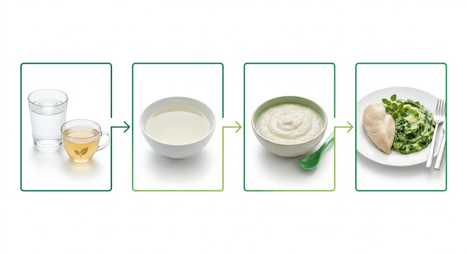 Схема питания в первые дни обострения гастрита