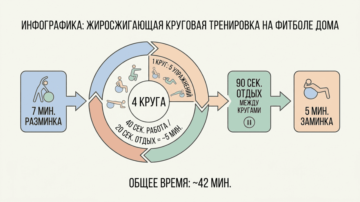 Упражнения на фитболе